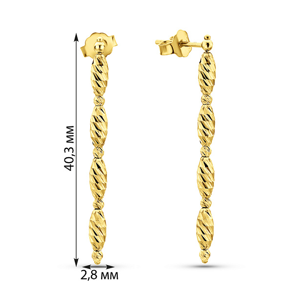 Золотые серьги-пусеты Francelli (арт. 1091678ж) – изображение 3