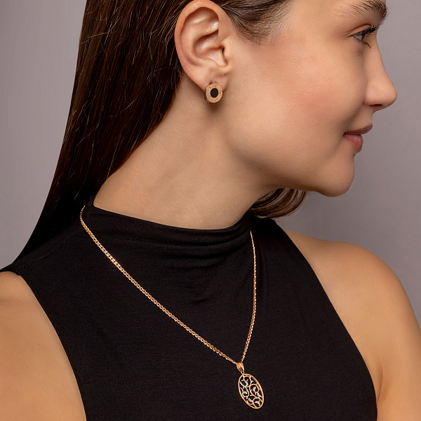 Золотая подвеска с фианитами (арт. 440488) – изображение 4