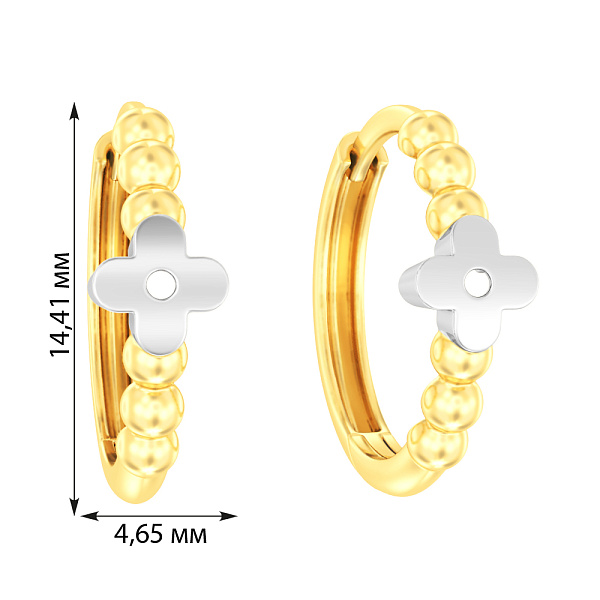 Серьги-кольца из золота Клевер без вставок (арт. 111190ж) – изображение 3