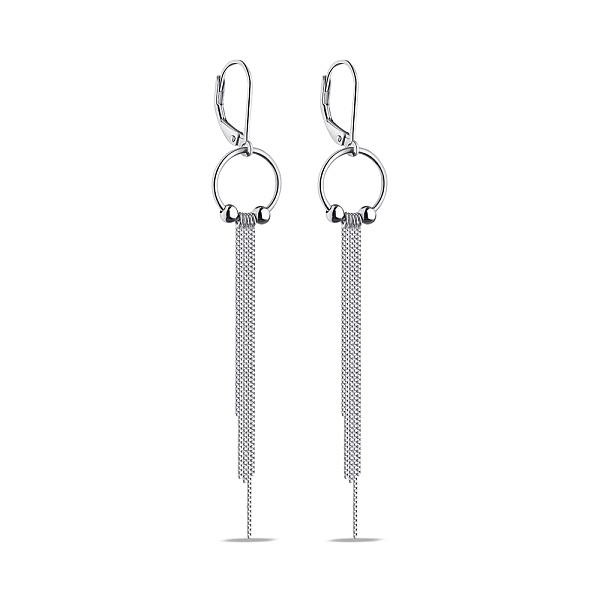 Длинные серебряные серьги-подвески (арт. 7502/9793) – изображение 1