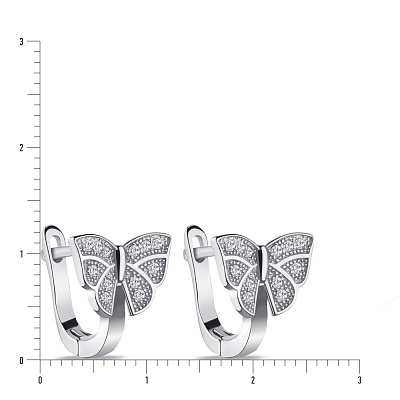 Сережки зі срібла «Метелики» з фіанітами (арт. 7502/4146)