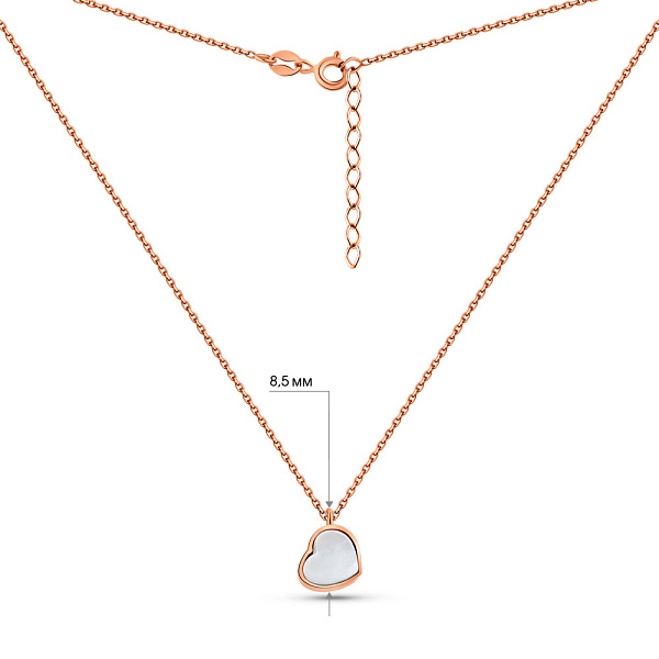 Кольє з червоного золота Серце з перламутром (арт. 352598п) – зображення 3