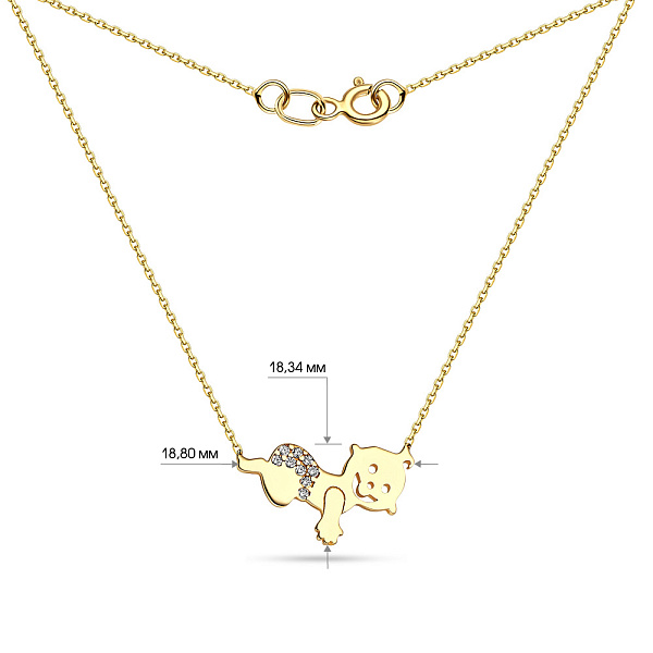 Золотое колье в желтом цвете металла (арт. 351003ж) – изображение 3