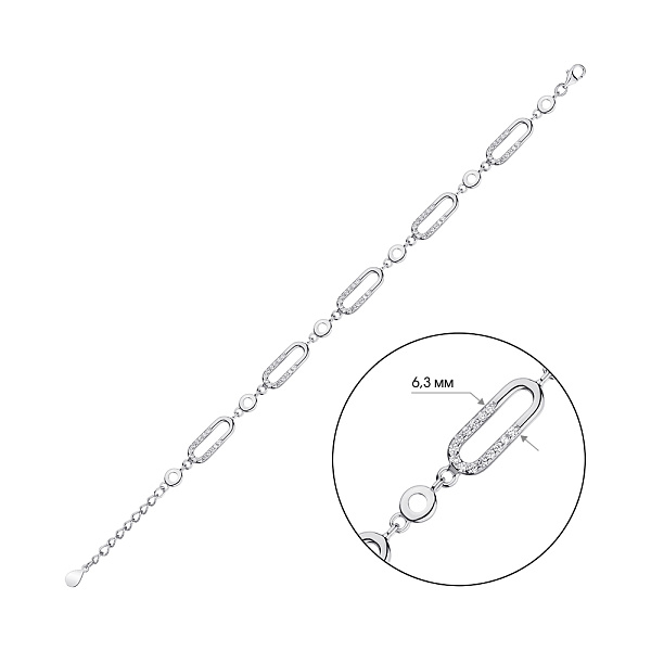 Серебряный браслет с фианитами (арт. 7509/4165) – изображение 2