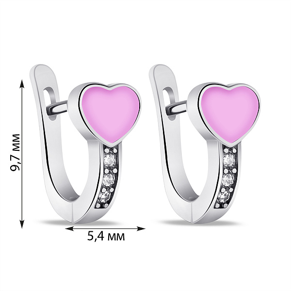 Детские серебряные серьги Сердечки (арт. 7502/9293ер) – изображение 2