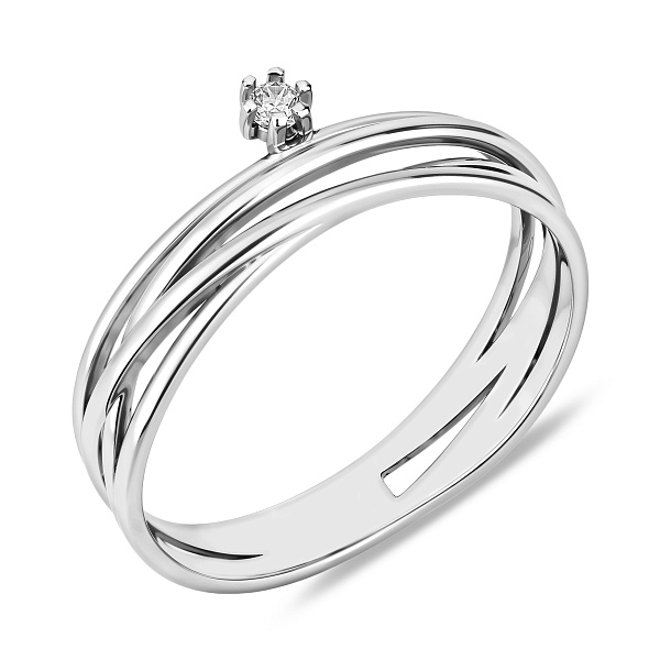 Каблучка Синергія з білого золота з фіанітом (арт. 140763б) – зображення 1