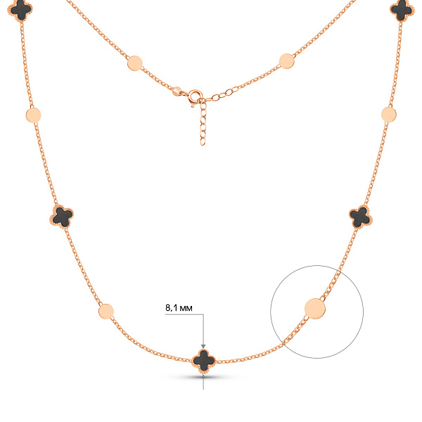 Золоте кольє з оніксом (арт. 352781/8о) – зображення 2