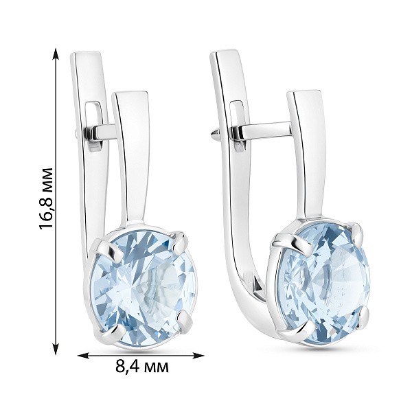 Срібні сережки з топазом (арт. 7502/606Пгсп) – зображення 2