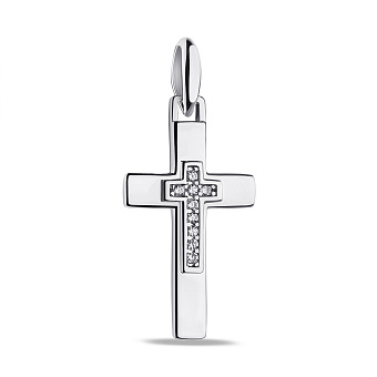 Фото Срібний хрестик з фіанітами (арт. 7503/4038)