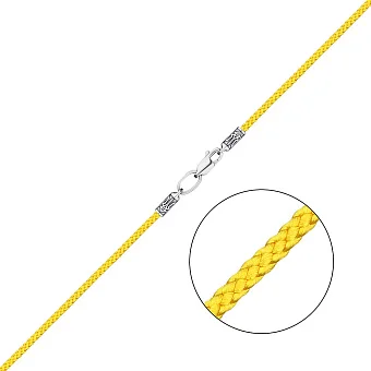 Шнурок шелковый с замком из серебра (арт. 7308/1055-2.0жшю)