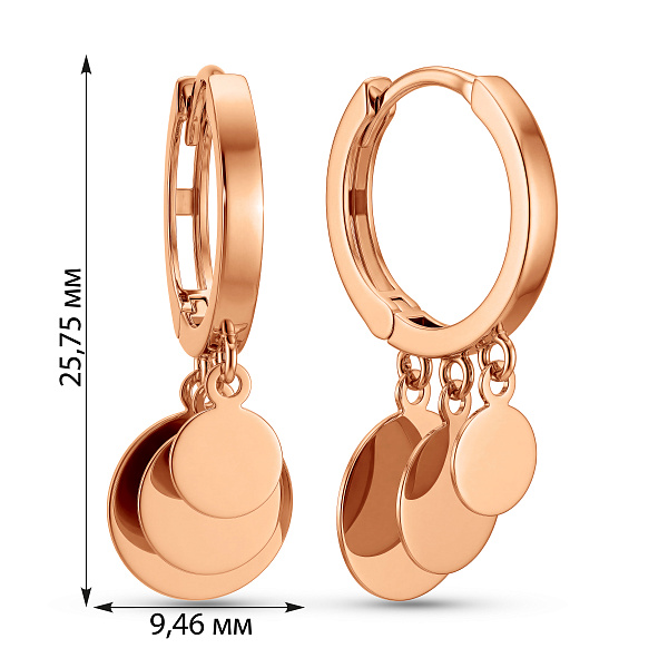 Сережки з червоного золота (арт. 1101242) – зображення 2