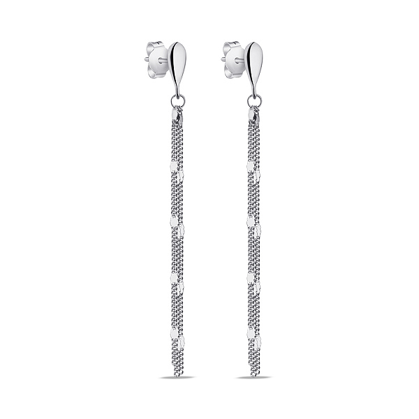 Длинные серебряные серьги-подвески (арт. 7518/6927) – изображение 1