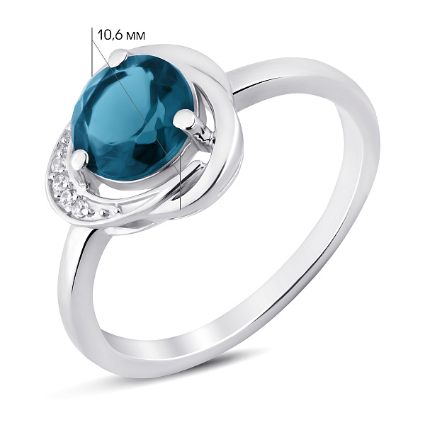 Серебряное кольцо с крупным топазом (арт. 7501/2178026Пл) – изображение 2