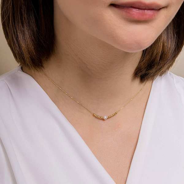 Золоте кольє з перлиною (арт. 352343жпрлб) – зображення 3