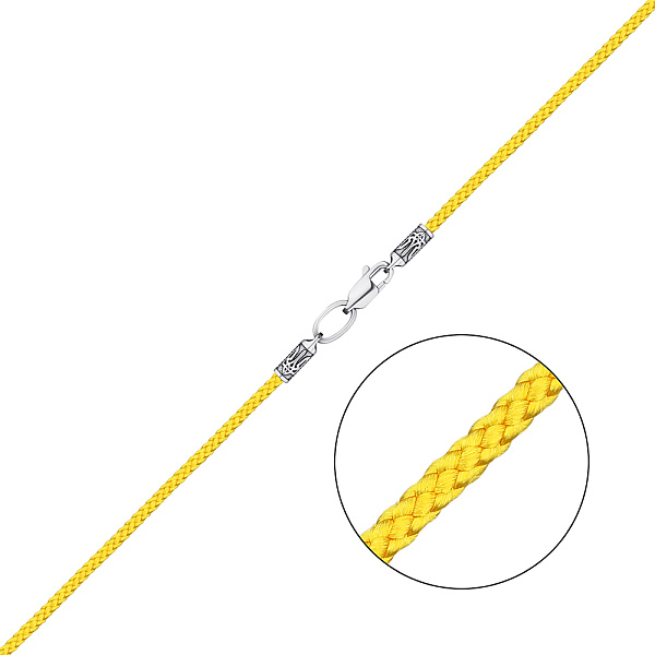 Шнурок шелковый с замком из серебра (арт. 7308/1055-2.0жшю) – изображение 1