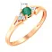 Золотое кольцо с бриллиантами и изумрудом (арт. К011063и) – изображение 4