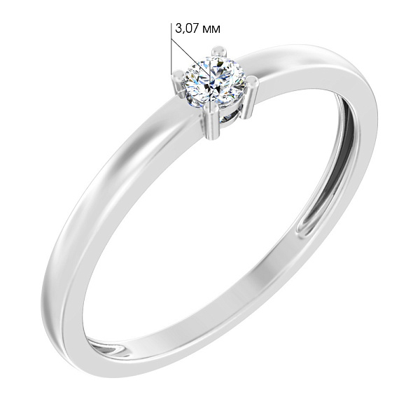 Кольцо для помолвки с бриллиантом из белого золота (арт. К011174010б) – изображение 2
