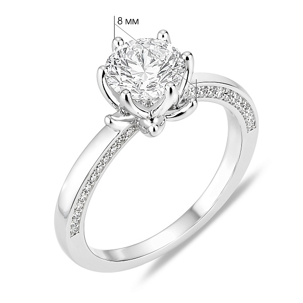 Серебряное помолвочное кольцо с фианитами (арт. 7501/8834) – изображение 2