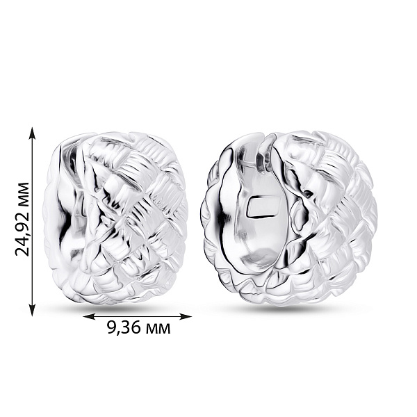 Серьги-конго Francelli из белого золота (арт. 102634б) – изображение 2