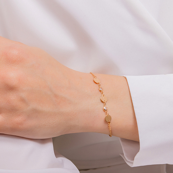 Золотий браслет Монети з фіанітами (арт. 326710) – зображення 2