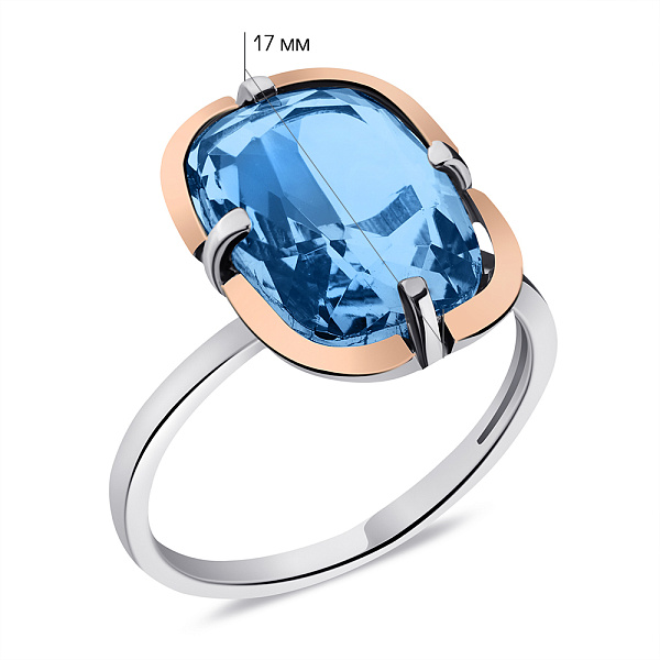 Серебряное кольцо с топазом (арт. 7201/602Плкп) – изображение 2