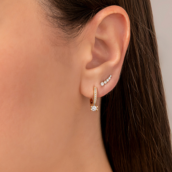 Золоті сережки з діамантами (арт. 2191426201) – зображення 2