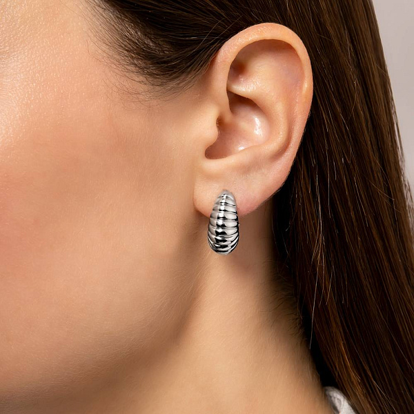 Серьги из белого золота без камней Francelli (арт. 1091869б) – изображение 2