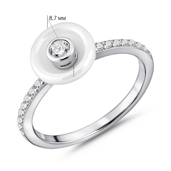 Серебряное кольцо с керамикой (арт. 7501/1908464кмб) – изображение 2