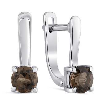 Серебряные серьги с раухтопазом (арт. 7502/2180548Рх)