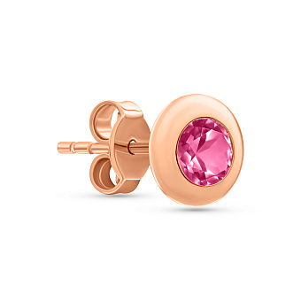 Одиночная золотая серьга с фианитом (арт. 100882рЯ)