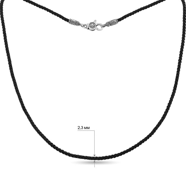 Ювелирный  шнурок с серебряным замком (арт. 7307/8001) – изображение 2