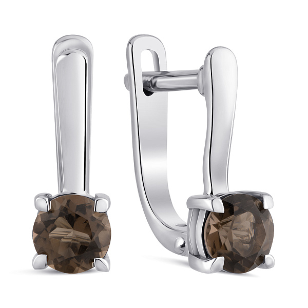 Серебряные серьги с раухтопазом (арт. 7502/2180548Рх) – изображение 1