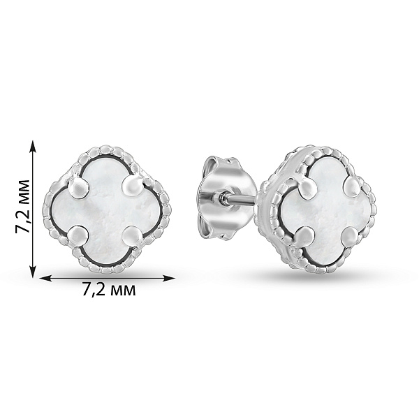 Сережки з білого золота з перламутром (арт. 104811/7бп) – зображення 2