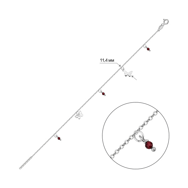 Браслет из белого золота с подвесками (арт. 326998бф) – изображение 3