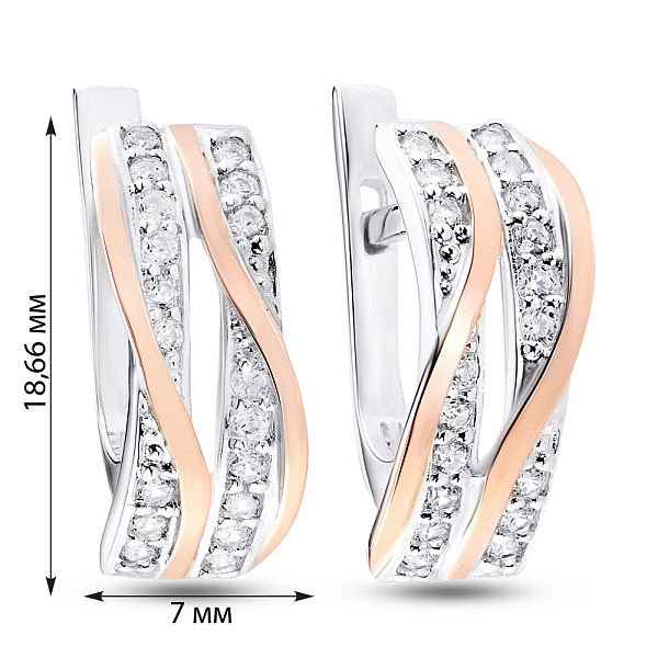 Серебряные серьги с дорожками из фианитов (арт. 7202/240сп) – изображение 2