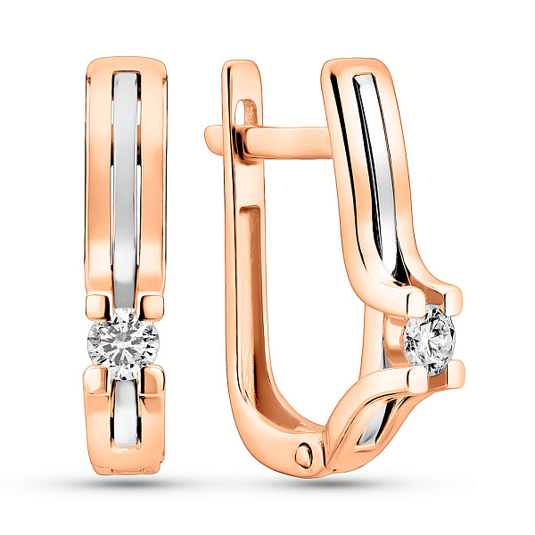 Золотые серьги с бриллиантами (арт. С011002010) – изображение 1