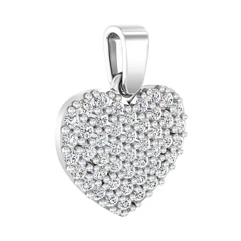 Золотий кулон Серце з фіанітами (арт. 440363б)