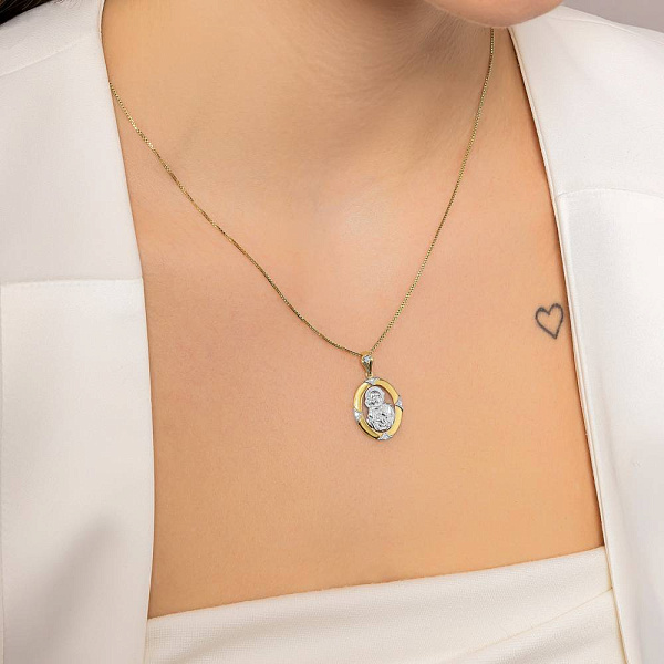 Золота ладанка Божа Матір «Володимирська» (арт. 440571ж) – зображення 2