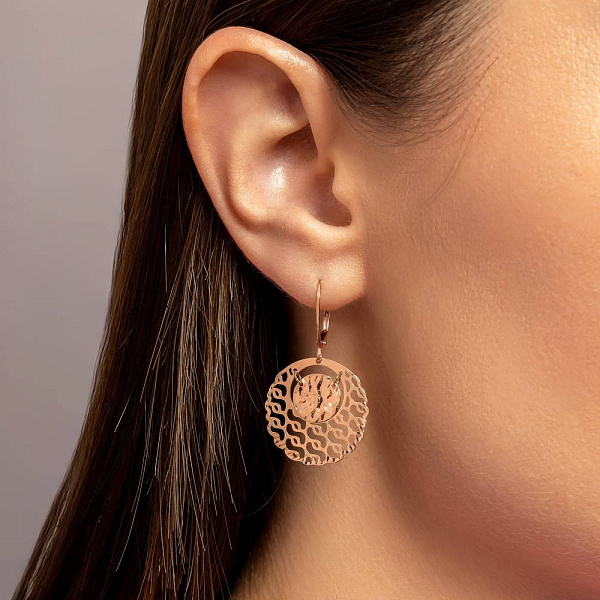 Серьги-подвески из красного золота (арт. 109210) – изображение 2