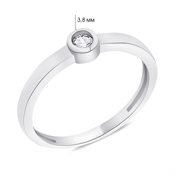 Серебряное кольцо с фианитом (арт. 7501/404кп) – изображение 2