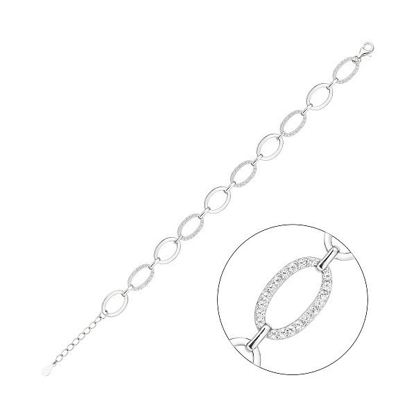 Серебряный браслет с фианитами (арт. 7509/5524) – изображение 1