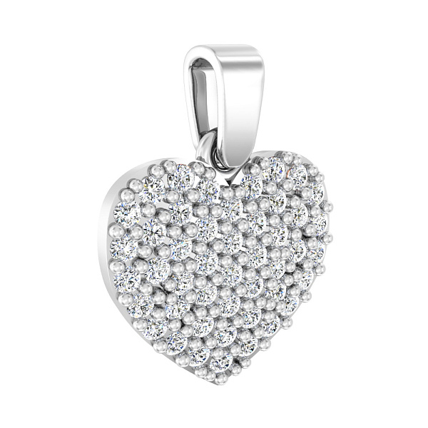 Золотий кулон Серце з фіанітами (арт. 440363б) – зображення 1