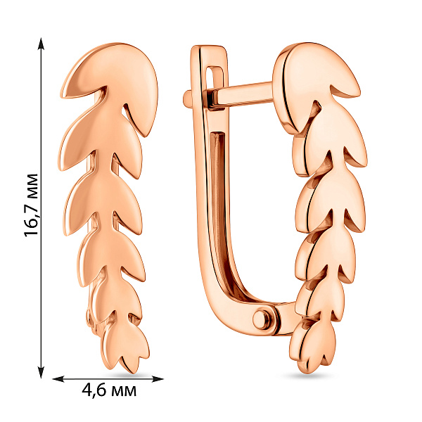 Серьги Колосок из красного золота (арт. 111281) – изображение 4