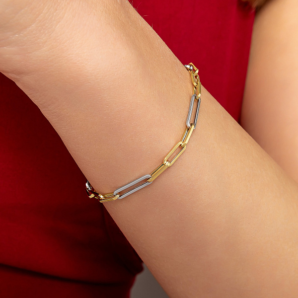 Браслет "Ланки" з жовтого і білого золота (арт. 325437жб) – зображення 2