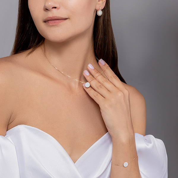 Золоті сережки Лýна з емаллю і фіанітами (арт. 110426еп) – зображення 4