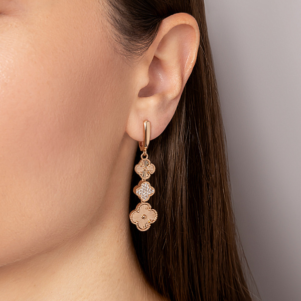 Довгі сережки з червоного золота (арт. 1091952а) – зображення 2