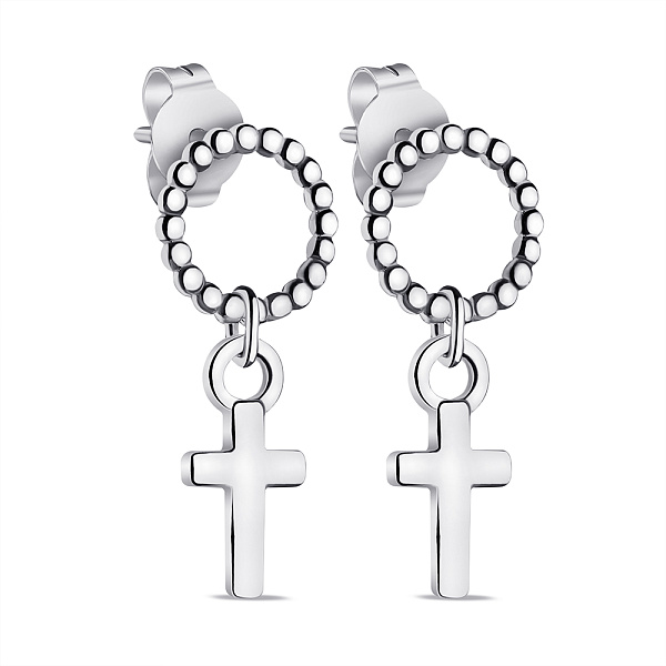 Серебряные серьги-подвески без камней (арт. 7518/6716) – изображение 1