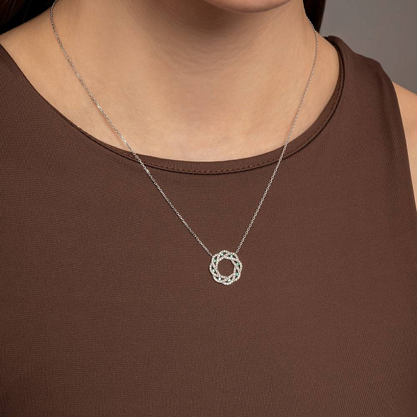 Золотое колье с изумрудами и бриллиантами (арт. 7192089202и) – изображение 3