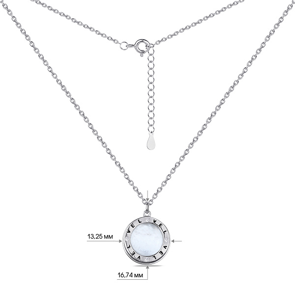 Кольє зі срібла з перламутром і фіанітами (арт. 7507/1294п) – зображення 3