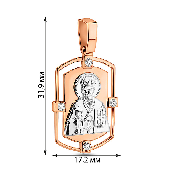 Золотая ладанка иконка Николай Чудотворец (арт. 440499кб) – изображение 3